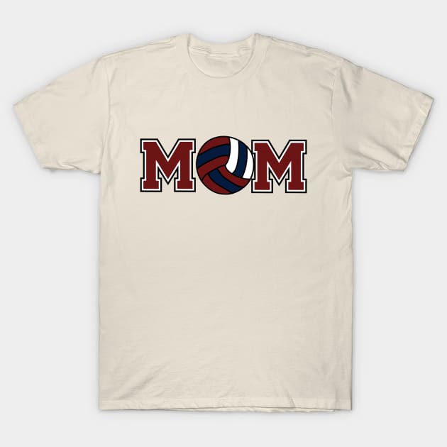 Volleyball Mom Burgundy and Navy T-Shirt by capesandrollerskates 